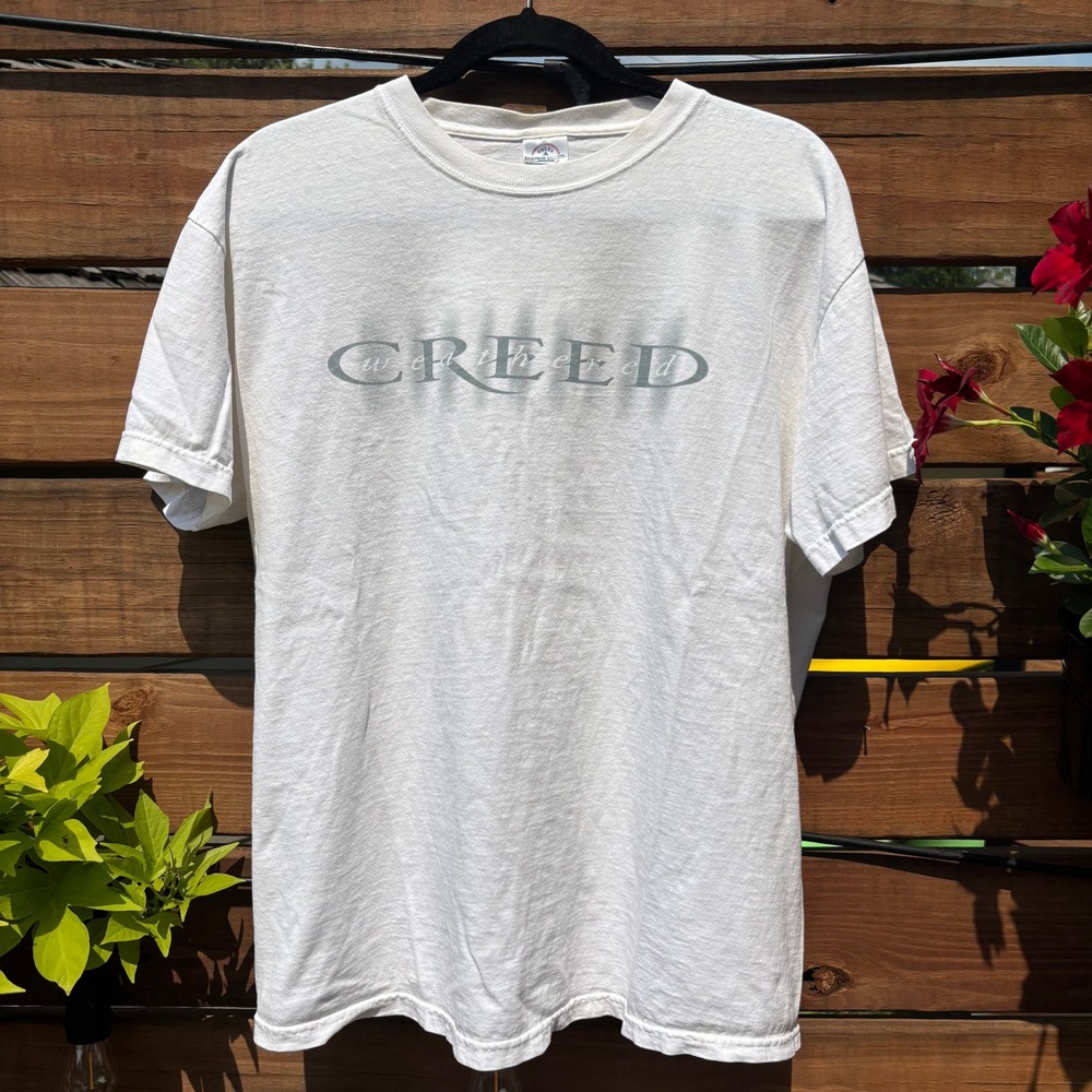 Creed Weathered Band Tee Mens L White Good Vintage Graphic T-Shirt
